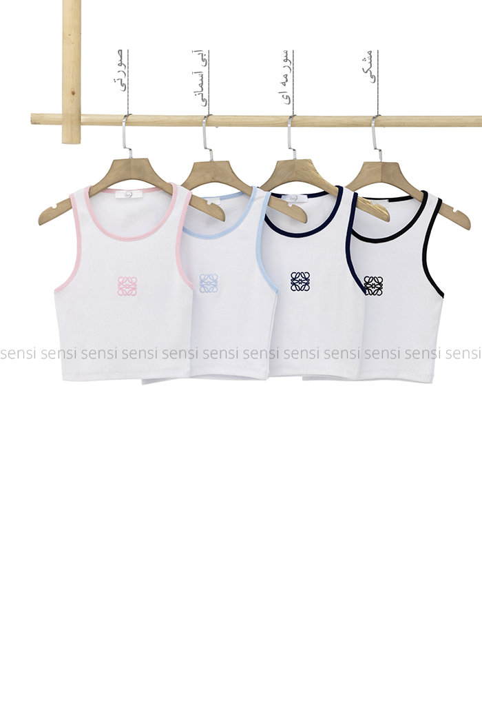 کراپ تاپ زنانه کبریتی کشی LOEWE دورنگ کد1006371